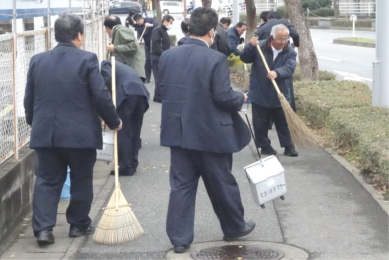 姪浜タクシー周辺街道清掃風景